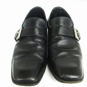 PRADA モンクストラップシューズ ビジネス ローファー ベルト レザー 黒 ブラック 9 27?p位