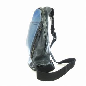 COACH ボディバッグ レザー 70796 ファスナー開閉式 ブルー系 鞄 SM1