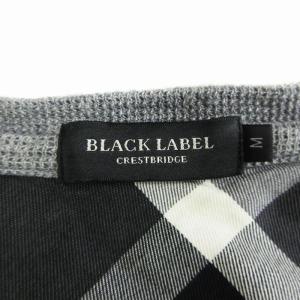 BLACK LABEL CRESTBRIDGE カットソー Tシャツ 長袖 クルーネック ポケットチェック 裏起毛 グレー M