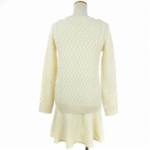 BURBERRY BLUE LABEL ワンピース 長袖 ケーブルニット フェイクレイヤード アイボリー 38 M位 SM1