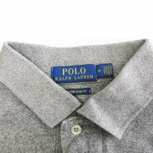 POLO RALPH LAUREN ポロシャツ 半袖 鹿の子 ポニー 刺しゅう グレー M SM1