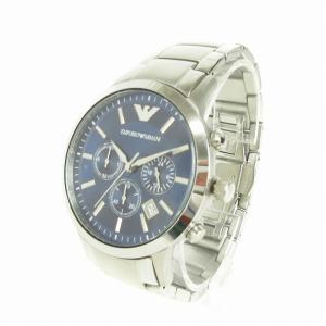 EMPORIO ARMANI 腕時計 アナログアナログ クオーツ クロノグラフ デイト AR-2448 文字盤ネイビー シルバーカラー ウォッチ SM1