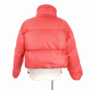 MICHAEL Michael Kors 美品 パファーダウンジャケット 長袖 クロップド ロゴ 総柄 MH1204A3D ピンク XXS