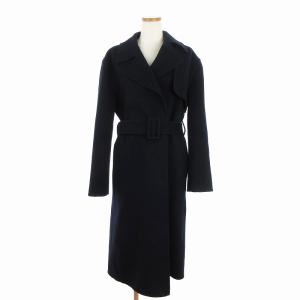 22AW Luxe New Divide Wrap Trench トレンチコート ロング ウール カシミヤ混 無地 ダークネイビー