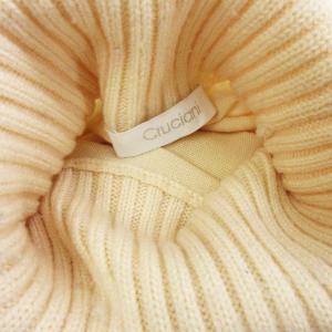 Cruciani ウールソリッド タートルネックニット セーター 長袖 アイボリー 48 L位 SM1