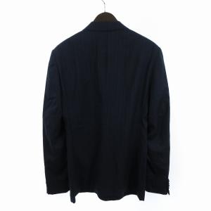 EMPORIO ARMANI T LINE セットアップ スーツ テーラードジャケット シングル 2B スラックス ウール ストライプ W1VT3A  紺