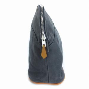 HERMES ボリードポーチ MM コスメポーチ 小物入れ コットン グレー SM1
