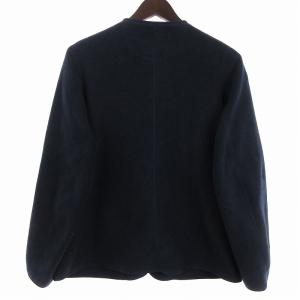 DANTON フリースジャケット ノーカラー 長袖 ワンポイント ロゴ 紺 ネイビー 36 S位 SM1