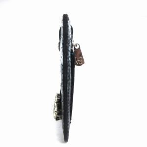 A.D.M.J. THE Bee 長財布 レザー クロコ型押し クリスタル ミツバチ ブラック