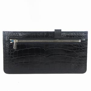 A.D.M.J. THE Bee 長財布 レザー クロコ型押し クリスタル ミツバチ ブラック