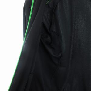 adidas トラックジャケット ジャージ 3本ライン ブラック 黒 グリーン 緑 S SM1
