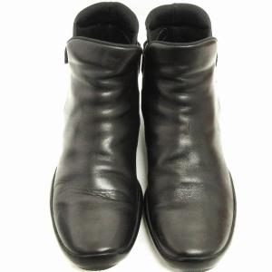 PRADA SPORT ショートブーツ アンクル シューズ ベルクロ プレーントゥ レザー ブラック 7 1
