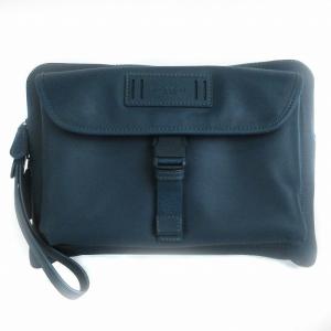 セカンドバッグ クラッチ ロゴ B2044-1172 レザー 青 ブルー 鞄