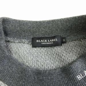 BLACK LABEL CRESTBRIDGE ニットトレーナー モックネック 長袖 ロゴ 刺しゅう グレー M SM1