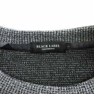 BLACK LABEL CRESTBRIDGE ニットトレーナー 胸ポケットチェック グレー L SM1