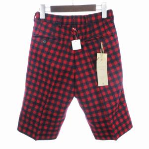Brooks Brothers タグ付き ハーフパンツ ショート ボタンフライ チェック ウール モヘヤ 赤 レッド BB0 S相当 SM1