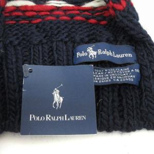 POLO RALPH LAUREN タグ付き マフラー ストール ノルディック柄 ウール 紺 ネイビー SM1