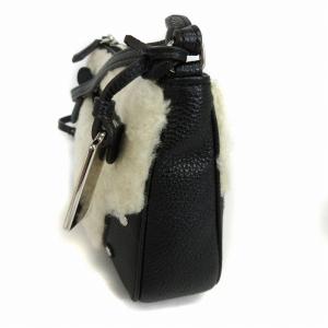 COACH スモールライダー ポシェット ボア レザー ショルダーバッグ ミニ 36490 黒 白系 ブラック アイボリー 鞄 SM1