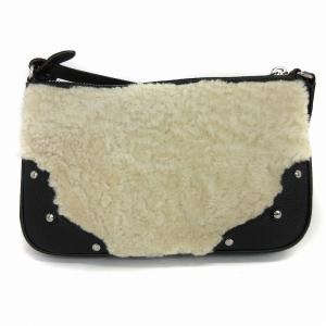 COACH スモールライダー ポシェット ボア レザー ショルダーバッグ ミニ 36490 黒 白系 ブラック アイボリー 鞄 SM1