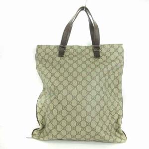 GUCCI トートバッグ GGスプリーム レザー PVC 131258 ベージュ系 鞄 SM1