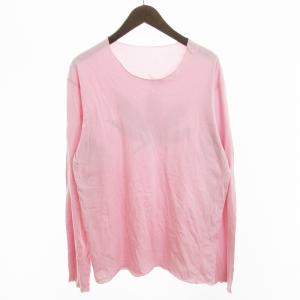 lucien pellat finet Tシャツ カットソー 長袖 ヘンプ バックプリント コットン ピンク XL SM1