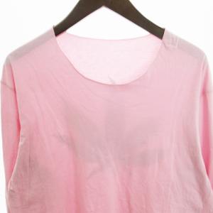 lucien pellat finet Tシャツ カットソー 長袖 ヘンプ バックプリント コットン ピンク XL SM1