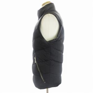 BEAMS ダウンベスト レザーヨーク 牛革 ブラック 黒 M SM1