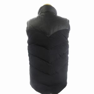 BEAMS ダウンベスト レザーヨーク 牛革 ブラック 黒 M SM1