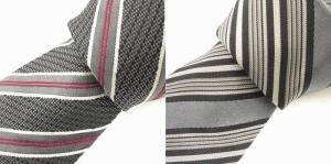 2点セット ネクタイ レギュラータイ レジメンタルストライプ シルク グレー SM1