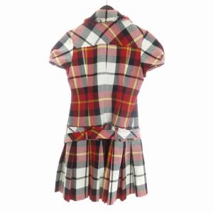 BURBERRY BLUE LABEL ワンピース ミニ 半袖 チェック レッド 赤 38 M トップス SM1