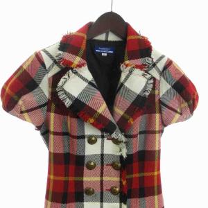 BURBERRY BLUE LABEL ワンピース ミニ 半袖 チェック レッド 赤 38 M トップス SM1