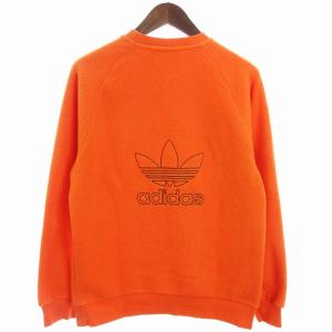 adidas 20AW フリースジャケット トレーナー スウェット ロゴ 刺しゅう オレンジ S SM1