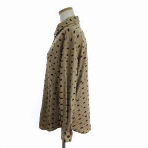 FENDI jeans シャツ 長袖 フロントボタン FF柄 総柄 ベージュ 38 AA