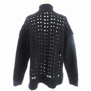 Diagram 23AW ツイストニットトップ セーター 長袖 パンチング ハイネック ブラック 黒 36 S位