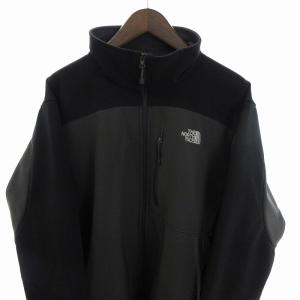 THE NORTH FACE ジップアップジャケット ブルゾン 裏地フリース T183 黒 ブラック グレー L