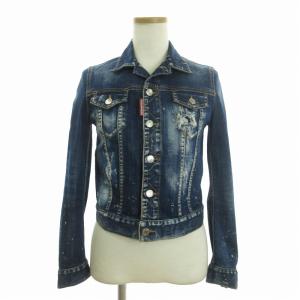 19SS デニムジャケット Gジャン コットン ペイント ダメージ加工 ストレッチ S75AM0647 S30342 インディゴ