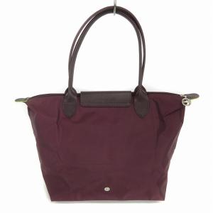 Longchamp 美品 トートバッグ 刺繍 折りたたみ可 L2605919009 赤茶系 バーガンディー 鞄