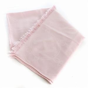 HERMES ニューリブリス 大判 ストール マフラー 馬車 Hロゴ フリンジ ローズペタル ピンク