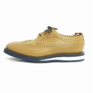 THOM BROWNE ブローグシューズ ウィングチップ メダリオン レザー キャメル US8 26.5cm位 靴 SM3