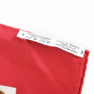 HERMES L'ENTENTE CORDIALE 仏英同盟 カレ90 スカーフ シルク 総柄 赤 レッド 小物 AA