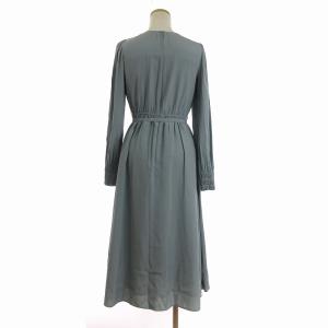 BLUE LABEL CRESTBRIDGE ワンピース 長袖 ロング 腰紐付き 55J05-118-22 青系 ブルー 36 S位