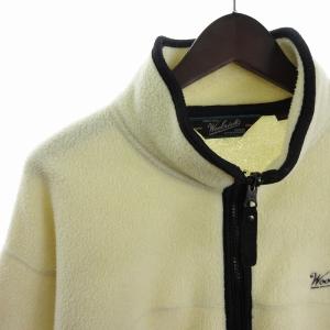 WOOLRICH フリースジャケット ロゴ 刺繍 ジップアップ UWV119 白 ホワイト M
