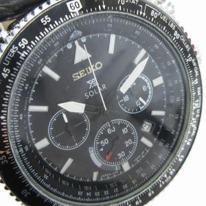 SEIKO PROSPEX 腕時計 アナログ ソーラー クロノグラフ デイト V192-0AA0 ブラック