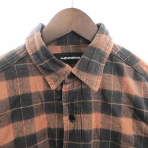 PHENOMENON フランネルシャツ 長袖 コットン100％ 茶 ブラウン XL トップス