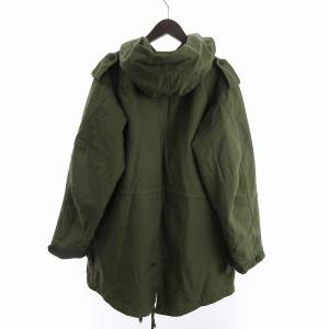 PHENOMENON モッズコート ひざ丈 中綿 コットン ミリタリー ジップアップ カーキ M