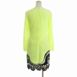 Emilio Pucci ワンピース 長袖 ひざ丈 シルク 56RI87 黄 イエロー 38 M位