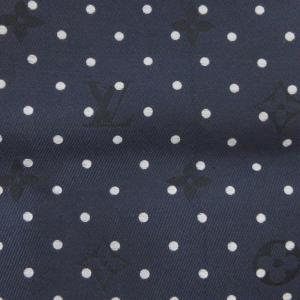 LOUIS VUITTON ハンカチ モノグラム ドット 総柄 シルク 紺 ネイビー AA