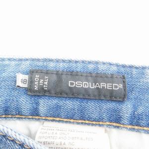 DSQUARED2 デニム ジーンズ パンツ ダメージ加工 コットン ボタンフライ S74LA0597 インディゴ 青系 48 L位