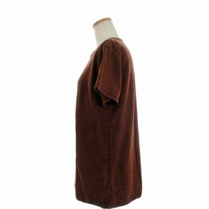 KAPITAL Tシャツ カットソー 半袖 クルーネック プリント コットン 茶系 ブラウン 2 M