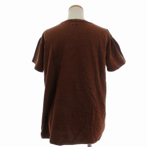 KAPITAL Tシャツ カットソー 半袖 クルーネック プリント コットン 茶系 ブラウン 2 M